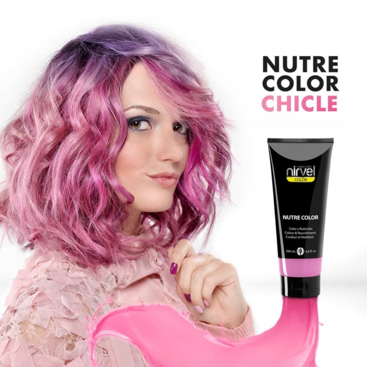 Mascarilla de Color Nutre Color Chicle 200ml  | Nirvel Professional - Imagen 4