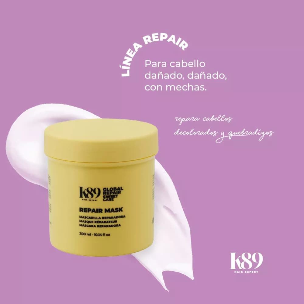 Mascarilla Global Repair 300ml para Cabello Dañado y Seco | K89 - Imagen 4