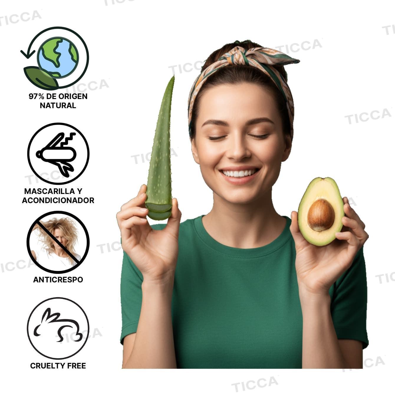 Mascarilla Hidratación Natural Antiencrespamiento – 97% Origen Natural, 1000ml | ANEA - Imagen 3