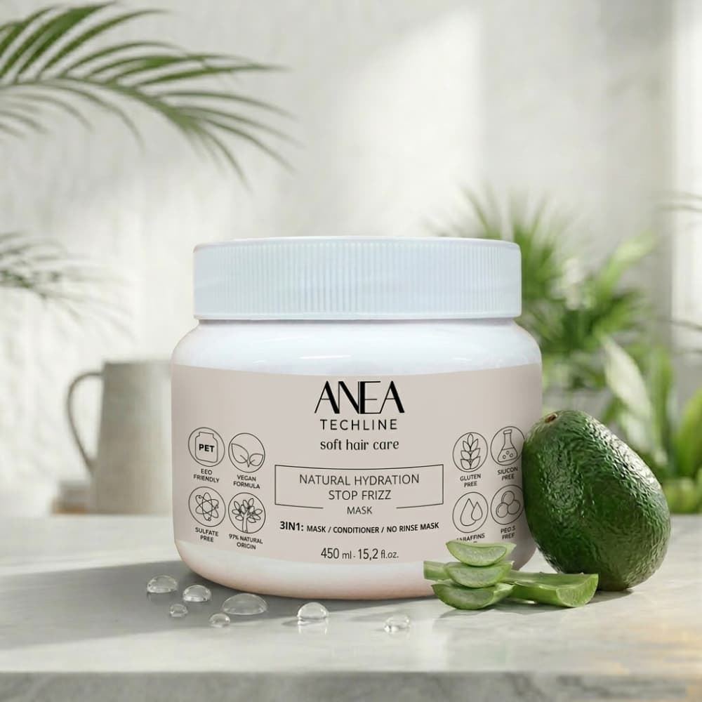 Mascarilla Hidratación Natural Antiencrespamiento – 97% Origen Natural, 450ml | ANEA - Imagen 4