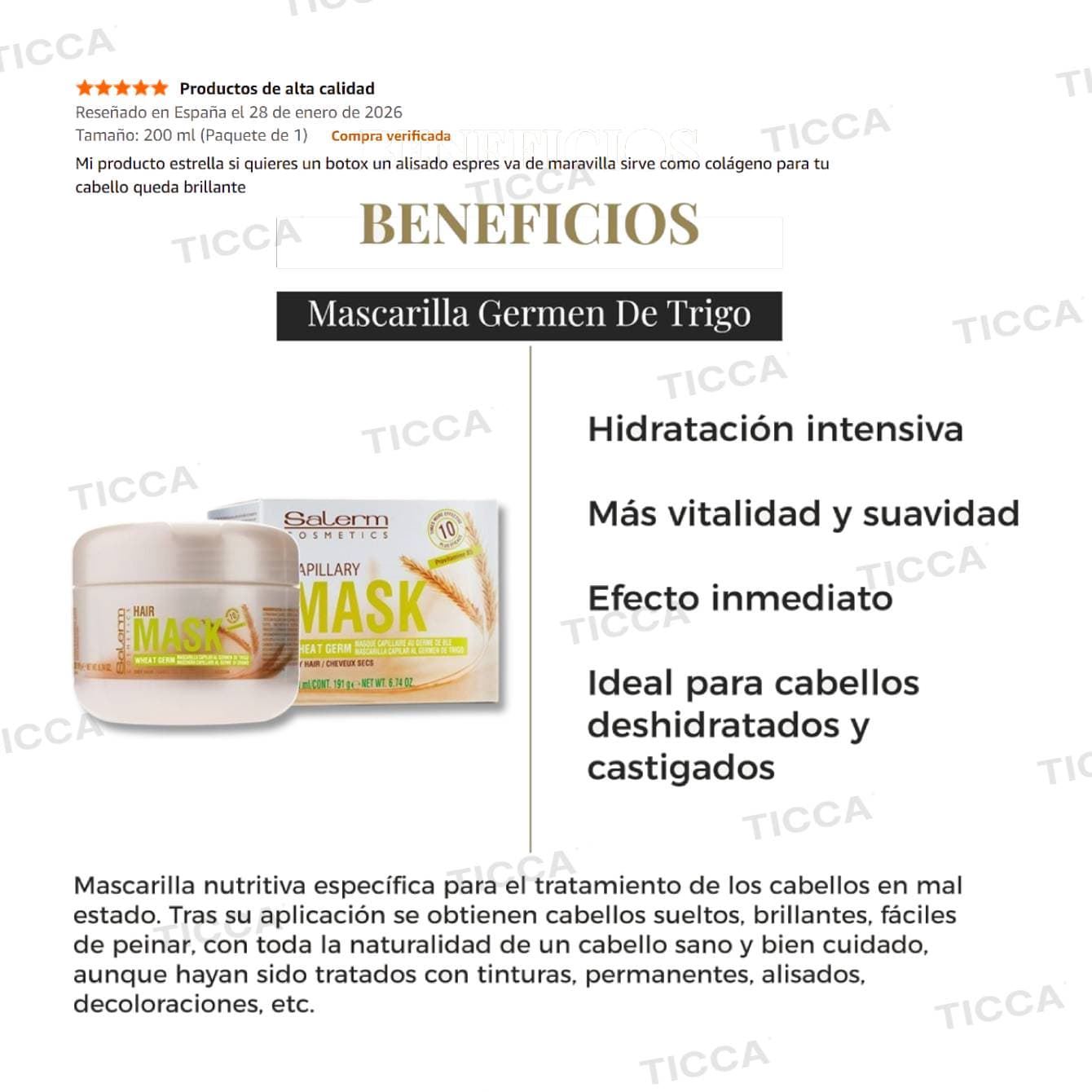 MASCARILLA NUTRITIVA GERMEN DE TRIGO 200ml | SALERM - Imagen 2