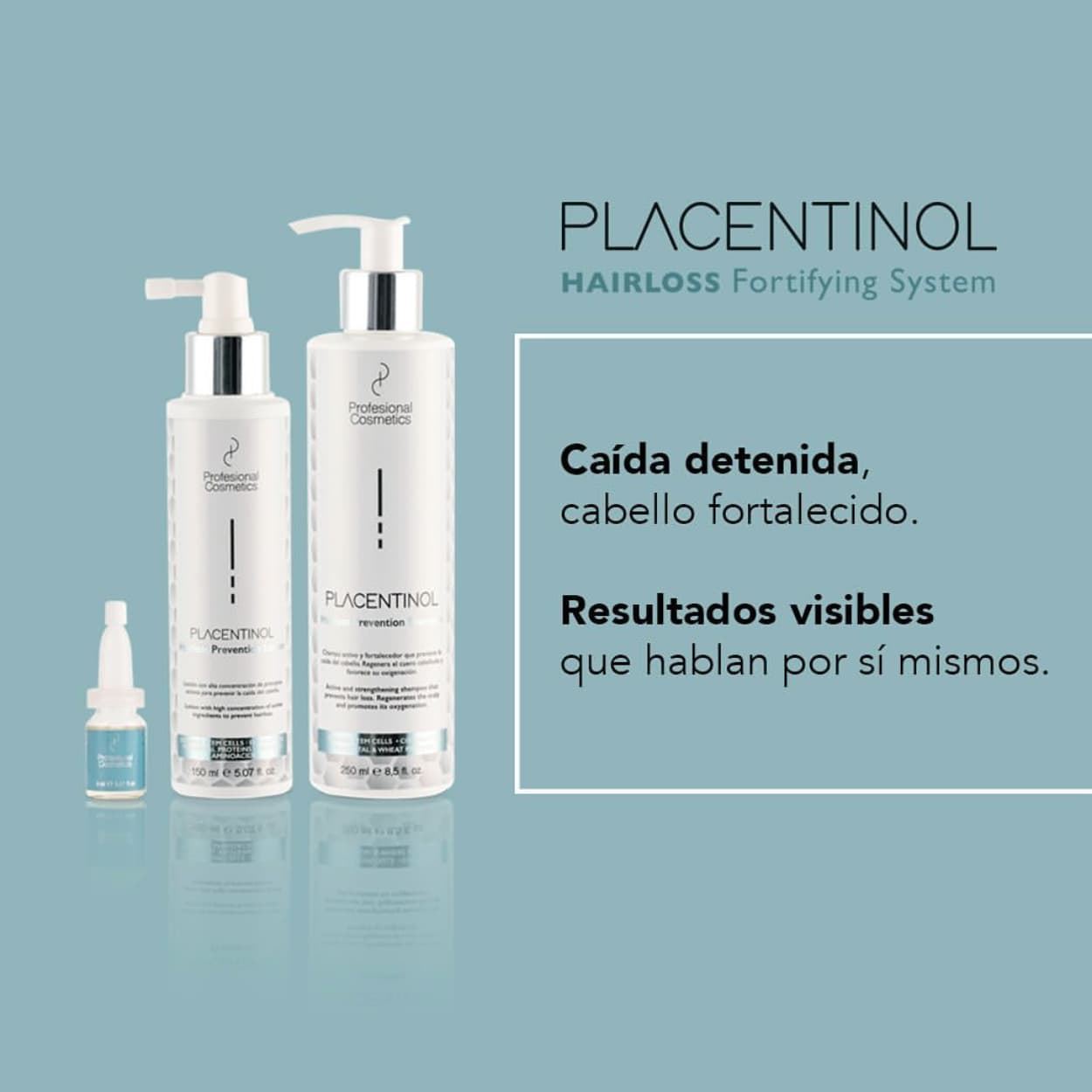 Pack Anticaída Placentinol Acitve + Champu+Locion+Ampollas | Profesional Cosmetics - Imagen 2