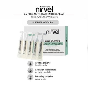 Pack Control Caida Placenta Vegetal 10 Ampollas + Champú Fortificante 250ml | Nirvel Professional - Imagen 2