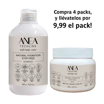 Pack Duo Champu+Mascarilla Hidratacion Natural (450ml+450g)  | ANEA TECHLINE - Imagen 2