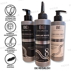 PACK HIDRATACION EXTREMA EFECTO BOTOX CHAMPU+MASCARILLA+ AGUA LAMELAR GRATIS! 300ml| BE TEKNIC - Imagen 1