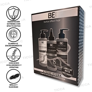 PACK HIDRATACION EXTREMA EFECTO BOTOX CHAMPU+MASCARILLA+ AGUA LAMELAR GRATIS! 300ml| BE TEKNIC - Imagen 2