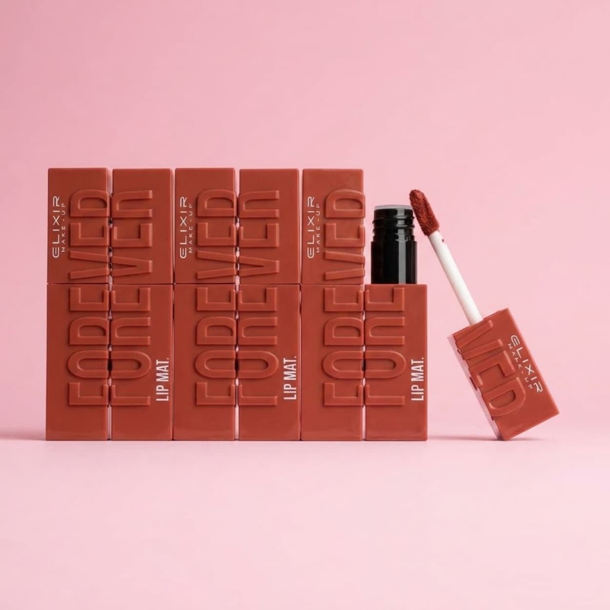 Pintalabios líquido mate de larga duración marrón moka Forever Lip #209 9g | Elixir - Imagen 5