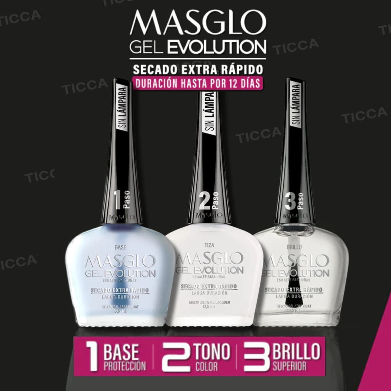 PINTAUÑAS LARGA DURACION GEL EVOLUTION "TIZA"  13,5ml | MASGLO - Imagen 3