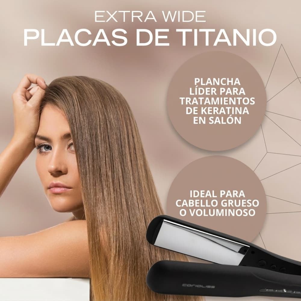 Plancha Ancha de Pelo Wide 100% Titanio | Corioliss - Imagen 3