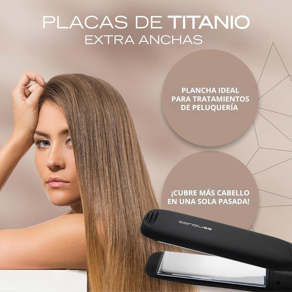 Plancha de Pelo C-Extreme BlacK 100% Titanio Ultrarrápidas | Corioliss - Imagen 3