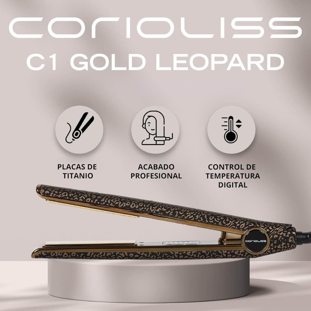 Plancha de Pelo C1 Gold Leopard 100% Titanio | Corioliss - Imagen 2