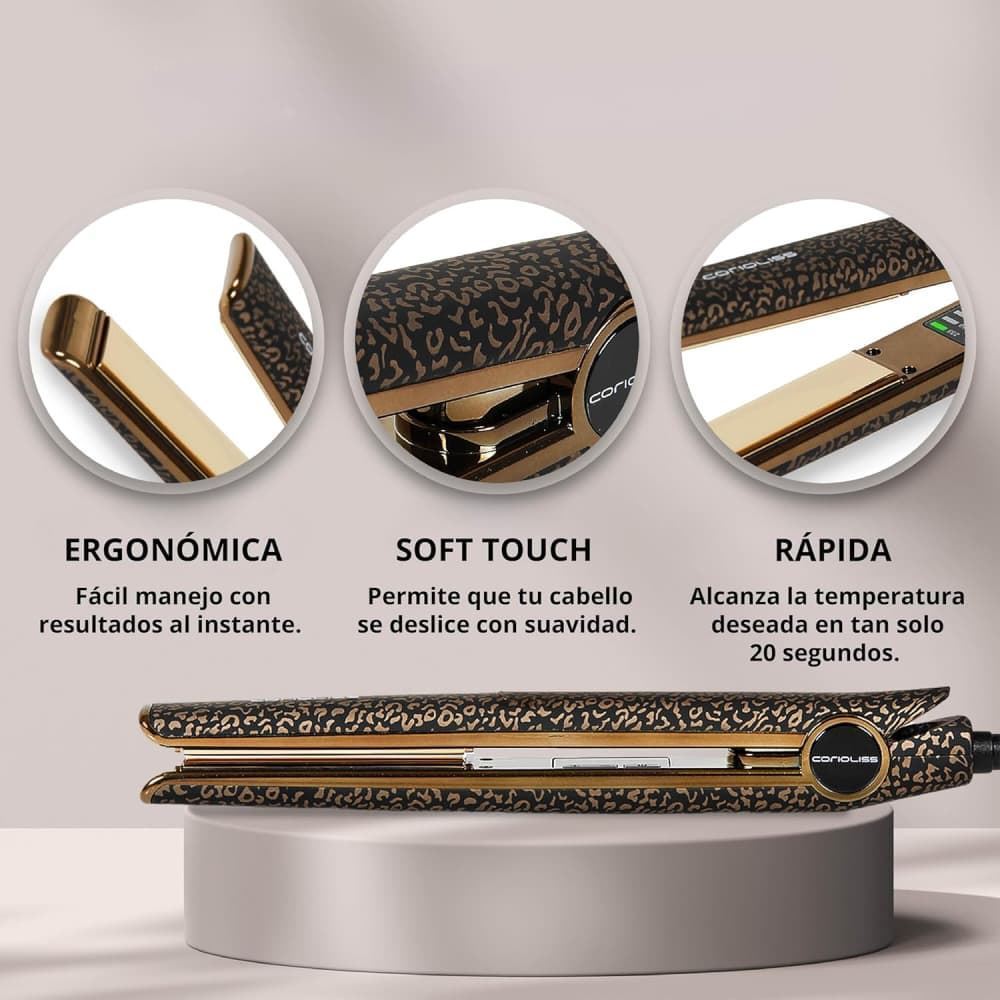 Plancha de Pelo C1 Gold Leopard 100% Titanio | Corioliss - Imagen 4