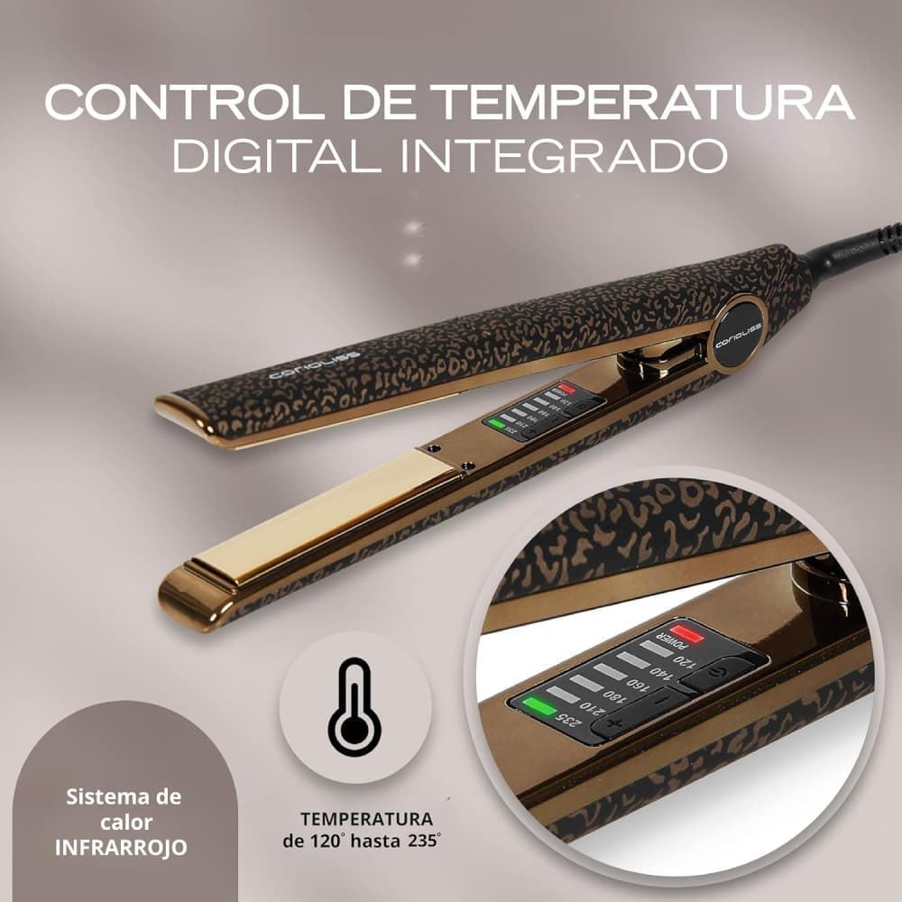 Plancha de Pelo C1 Gold Leopard 100% Titanio | Corioliss - Imagen 5