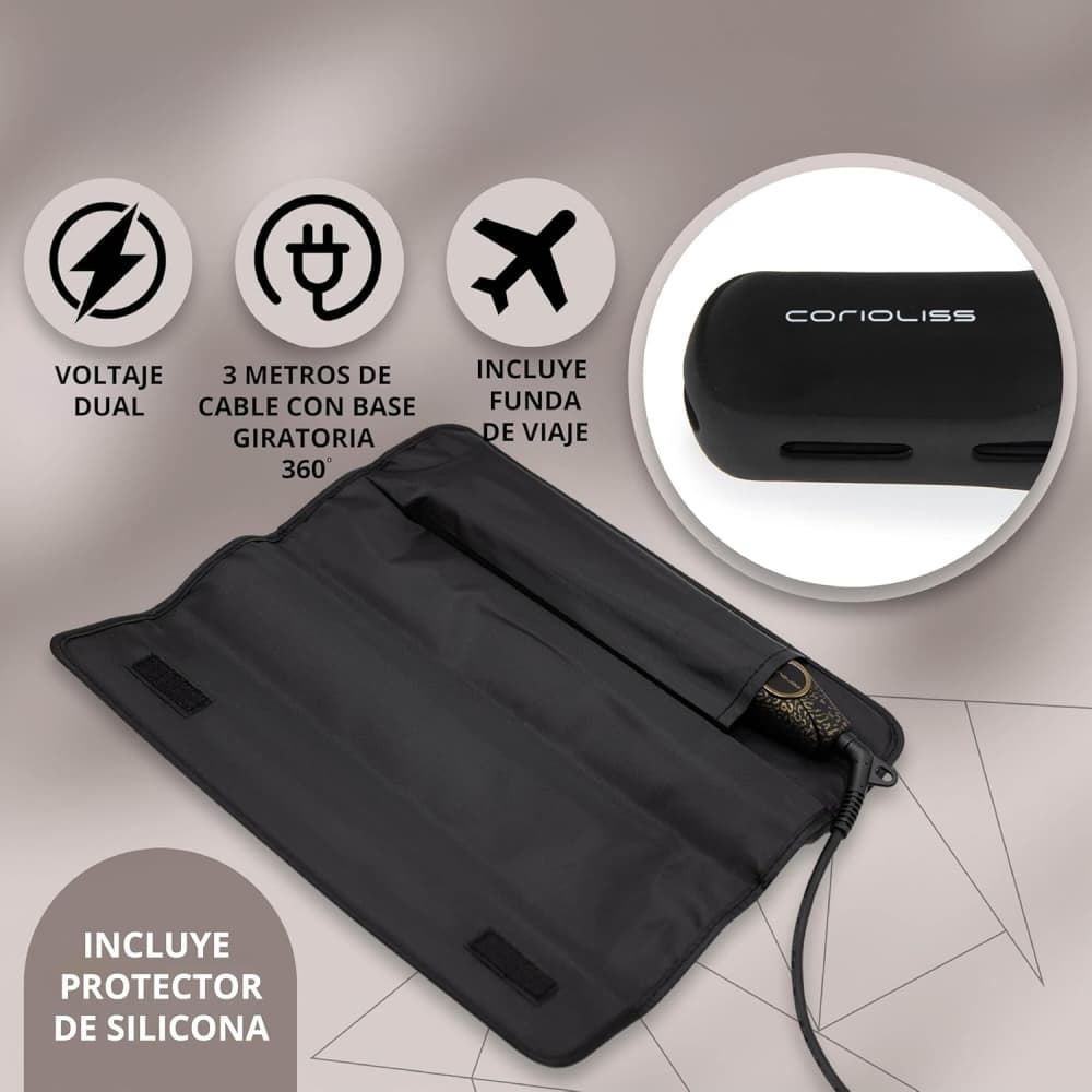 Plancha de Pelo C1 Gold Leopard 100% Titanio | Corioliss - Imagen 7