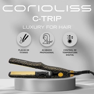 Plancha de Pelo de Viaje C-Trip Gold Leopard 100% Titanio | Corioliss - Imagen 2