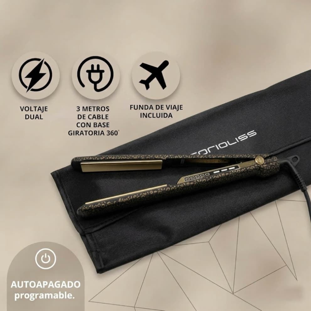 Plancha de Pelo Extralargas C3 Gold Leopard 100% Titanio | Corioliss - Imagen 4