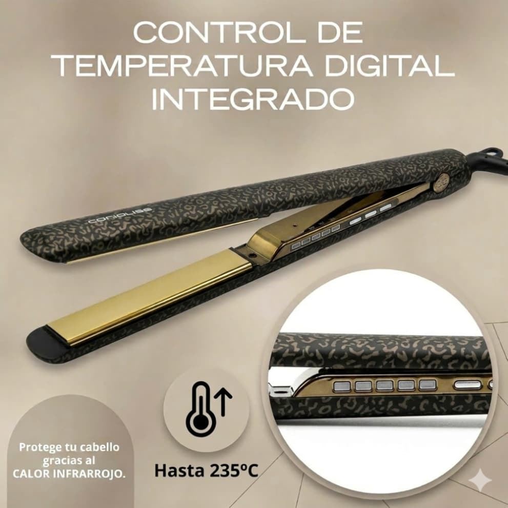 Plancha de Pelo Extralargas C3 Gold Leopard 100% Titanio | Corioliss - Imagen 5