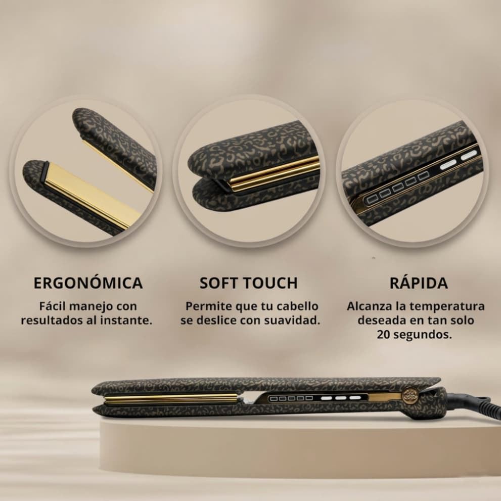 Plancha de Pelo Extralargas C3 Gold Leopard 100% Titanio | Corioliss - Imagen 6