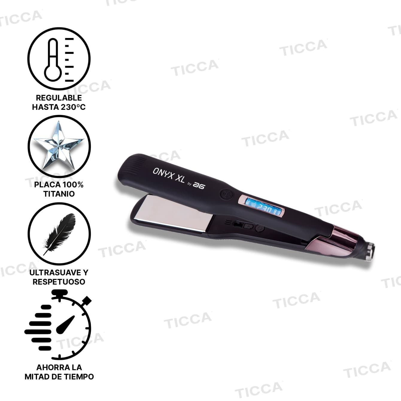 Plancha de Pelo Titanio Ancha Onyx XL| AG - Imagen 1