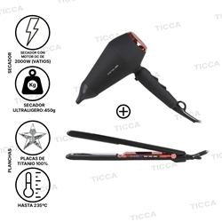 PLANCHA TITANIO C3 + SECADOR ULTRALIGERO CON DIFUSOR ¡¡DE REGALO!! | CORIOLISS - Imagen 1
