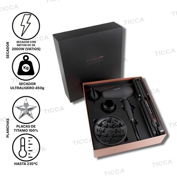 PLANCHA TITANIO C3 + SECADOR ULTRALIGERO CON DIFUSOR ¡¡DE REGALO!! | CORIOLISS - Imagen 2