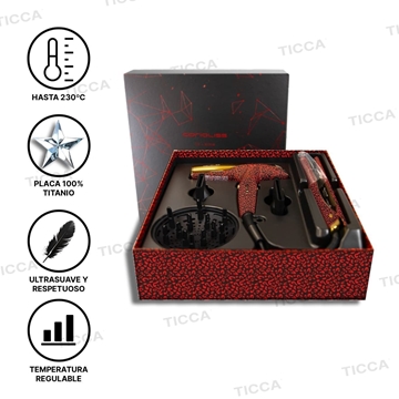 PLANCHA TITANIO C5 RED LEOPARD + ¡¡SECADOR ULTRALIGERO DE REGALO!! | CORIOLISS - Imagen 2