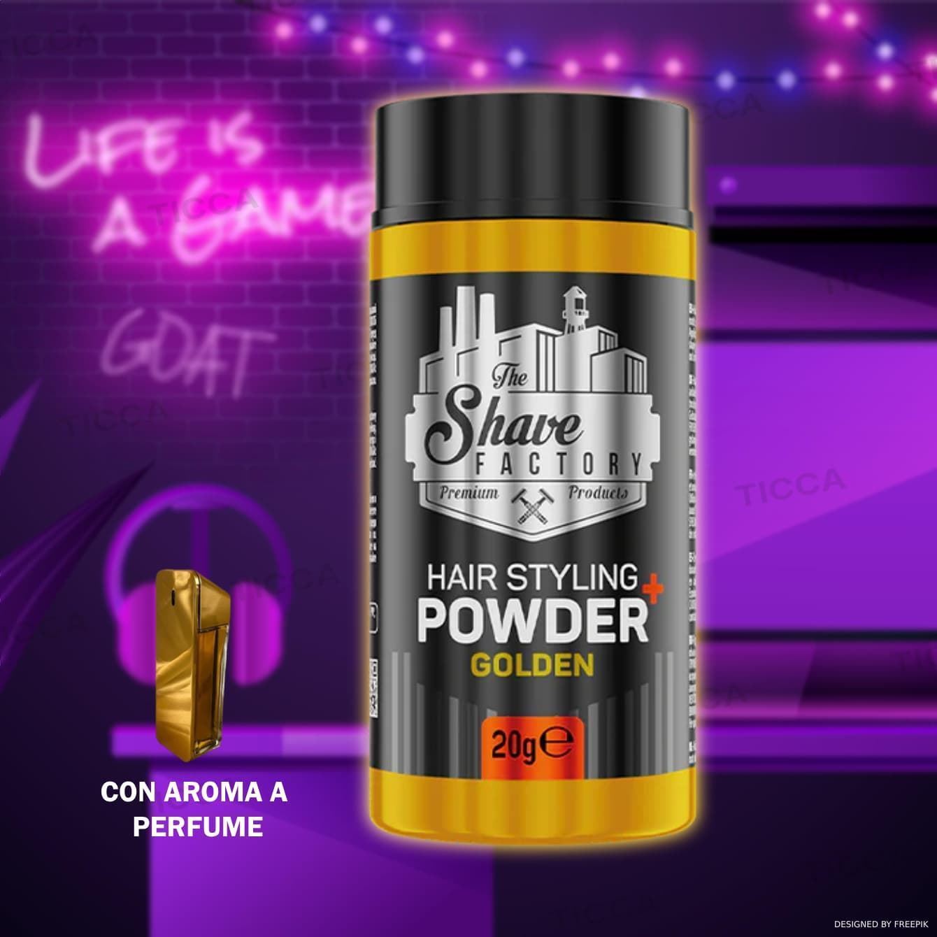 POLVOS DE VOLUMEN FUERTES GOLDEN 20g | THE SHAVE FACTORY - Imagen 1
