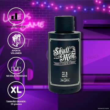 POLVOS DE VOLUMEN FUERTES POWDER TO WAX 25g | SKULL MEN - Imagen 1