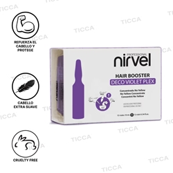 PROTECTOR DECOLORACION CON PLEX ANTIAMARILLOS "HAIR BOOSTER DECO VIOLET PLEX" 12x10ml | NIRVEL PROFESIONAL - Imagen 1