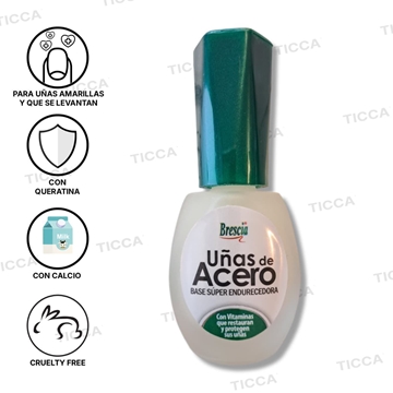 REPARADOR DE UÑAS AMARILLENTAS O QUE SE DESPEGAN "UÑAS DE ACERO" 12,5ml | BRESCIA - Imagen 1