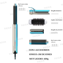 SECADOR 5 en 1 CON 5 ACCESORIOS "STYLER PRO" 1300W EUROSTIL - Imagen 1