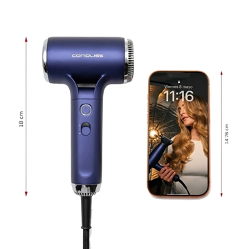 Secador compacto Breeze Blue - Con difusor ¡De Regalo! - Motor Iónico BLDC 1350W  | CORIOLISS - Imagen 2