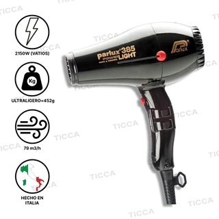 SECADOR PROFESIONAL 385 POWER LIGHT 2150W NEGRO | PARLUX - Imagen 1