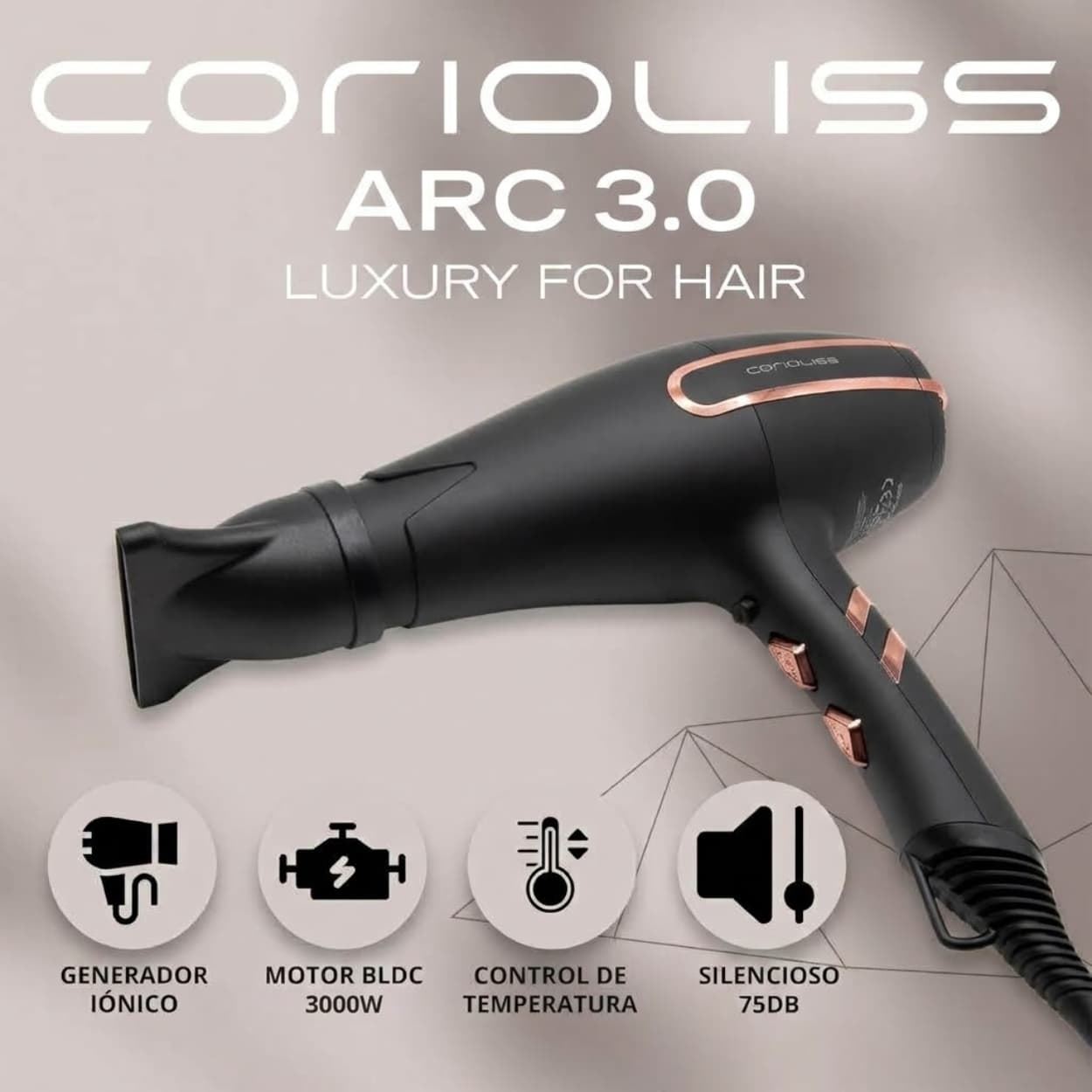 Secador Profesional Arc 3.0 Black Copper 3000W | Corioliss - Imagen 2