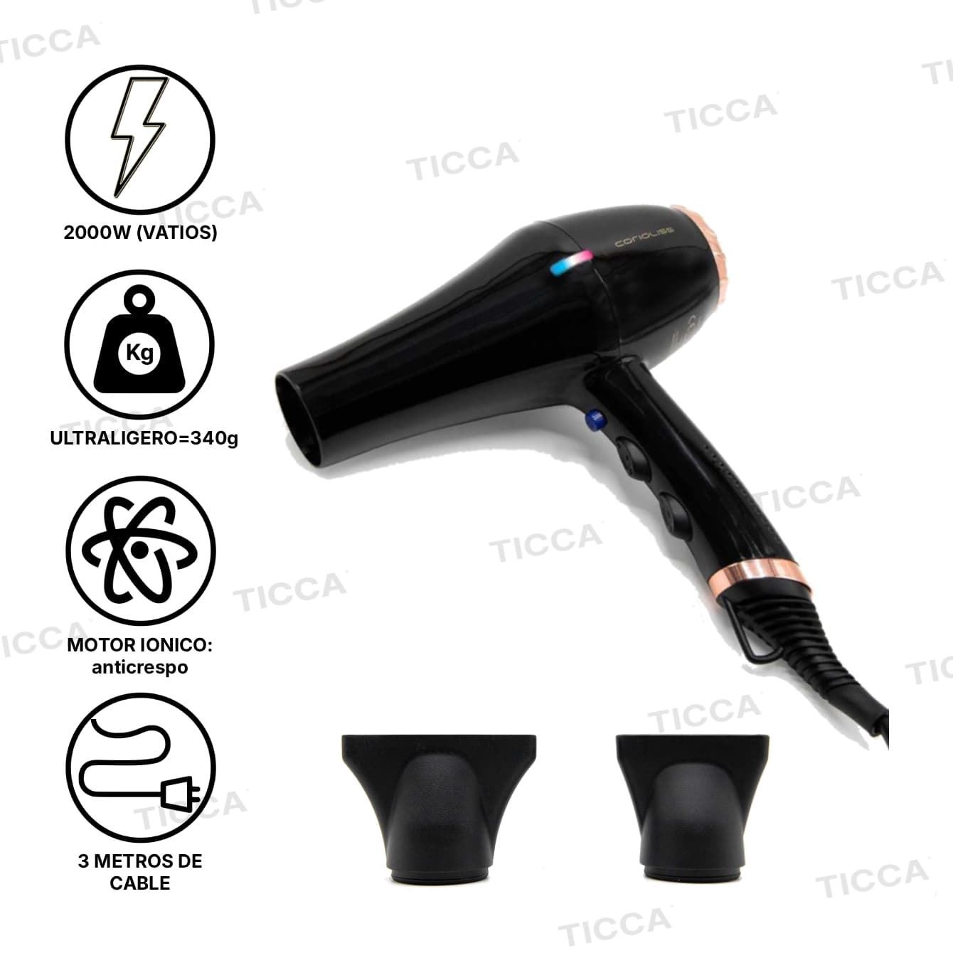 SECADOR PROFESIONAL "FLOW + DRYER BLACK COPPER" 2000W | CORIOLISS - Imagen 1