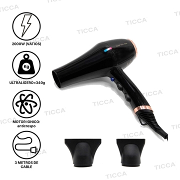SECADOR PROFESIONAL "FLOW + DRYER BLACK COPPER" 2000W | CORIOLISS - Imagen 1