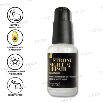 SERUM NOCTURNO REPARADOR DE PUNTAS ABIERTAS "STRONG NIGHT REPAIR" 50ml | KOSSWELL - Imagen 1
