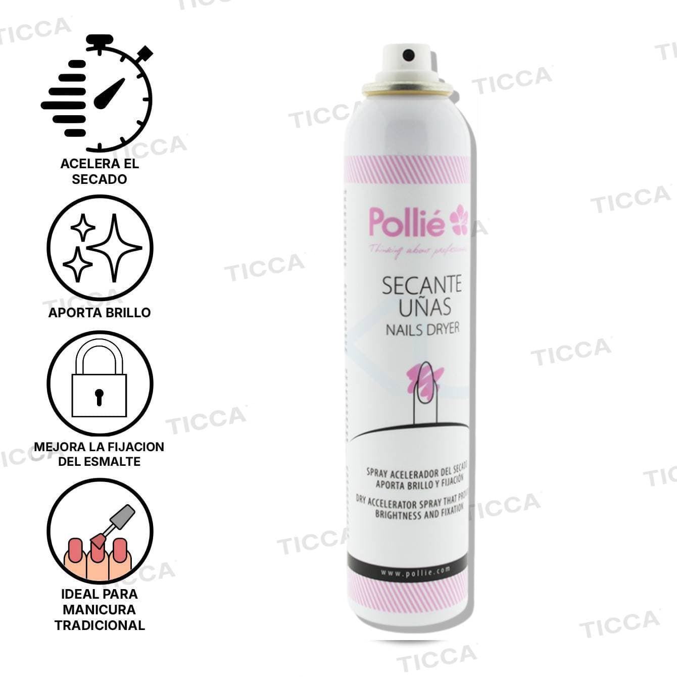 SPRAY ACELERADOR SECANTE DE UÑAS 200ml | POLLIE - Imagen 3
