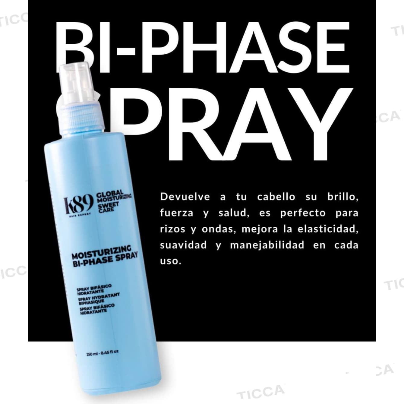 Spray bifase hidratante y desenredante Global Moisturizing 250ml | K89 - Imagen 4