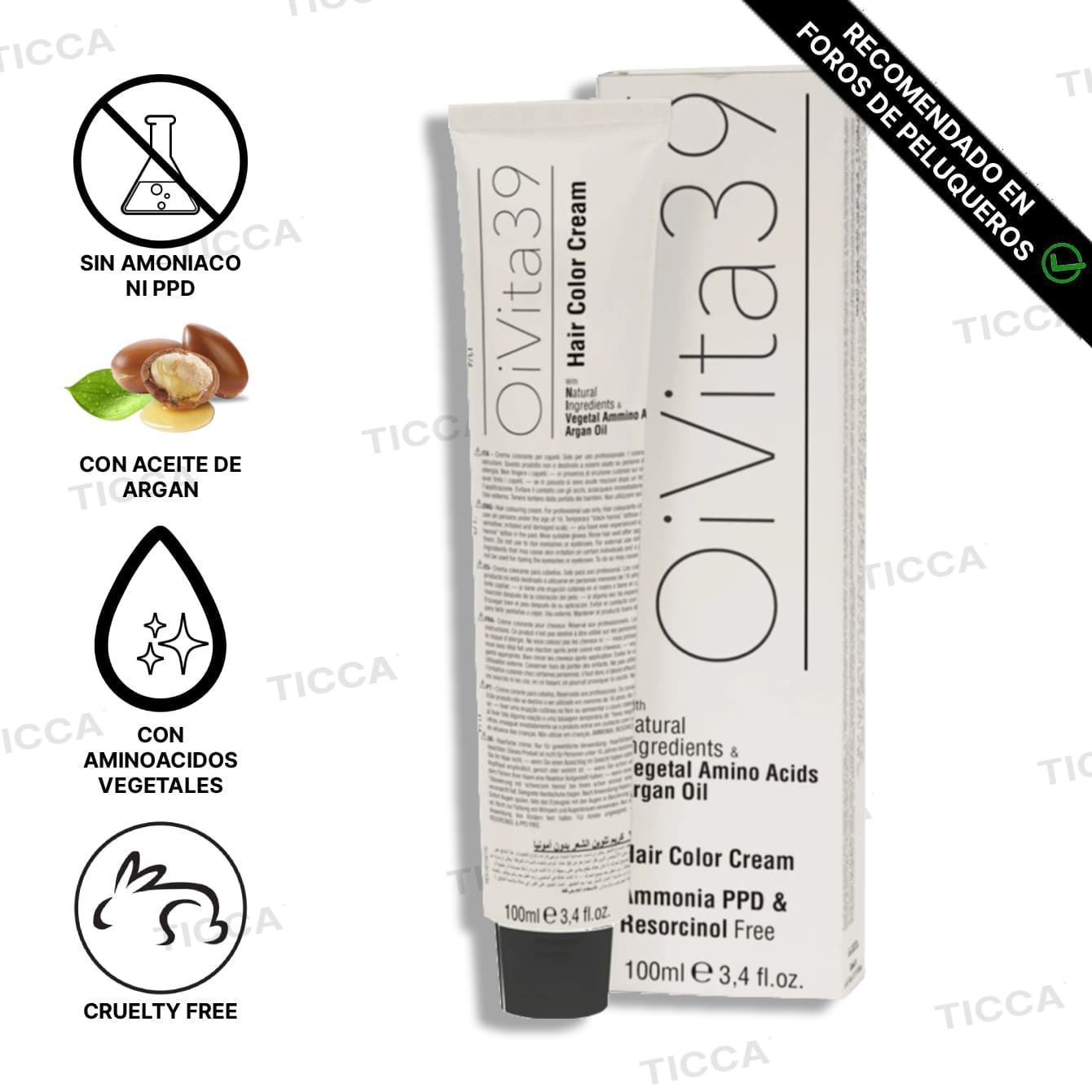 TINTE LIBRE DE AMONIACO, PPD Y RESORCINOL 100ml | OIVITA39 - Imagen 1