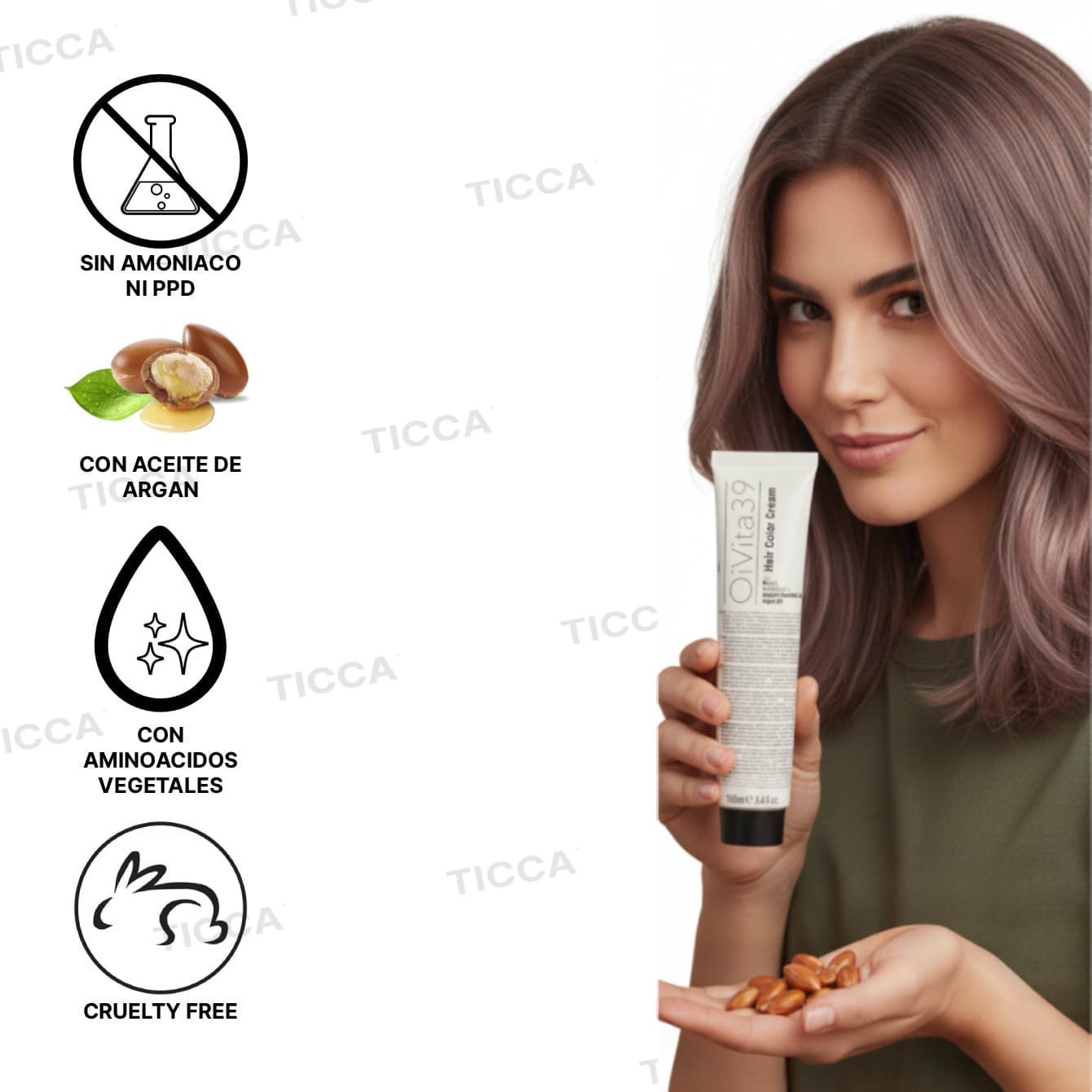 TINTE LIBRE DE AMONIACO, PPD Y RESORCINOL 100ml | OIVITA39 - Imagen 2