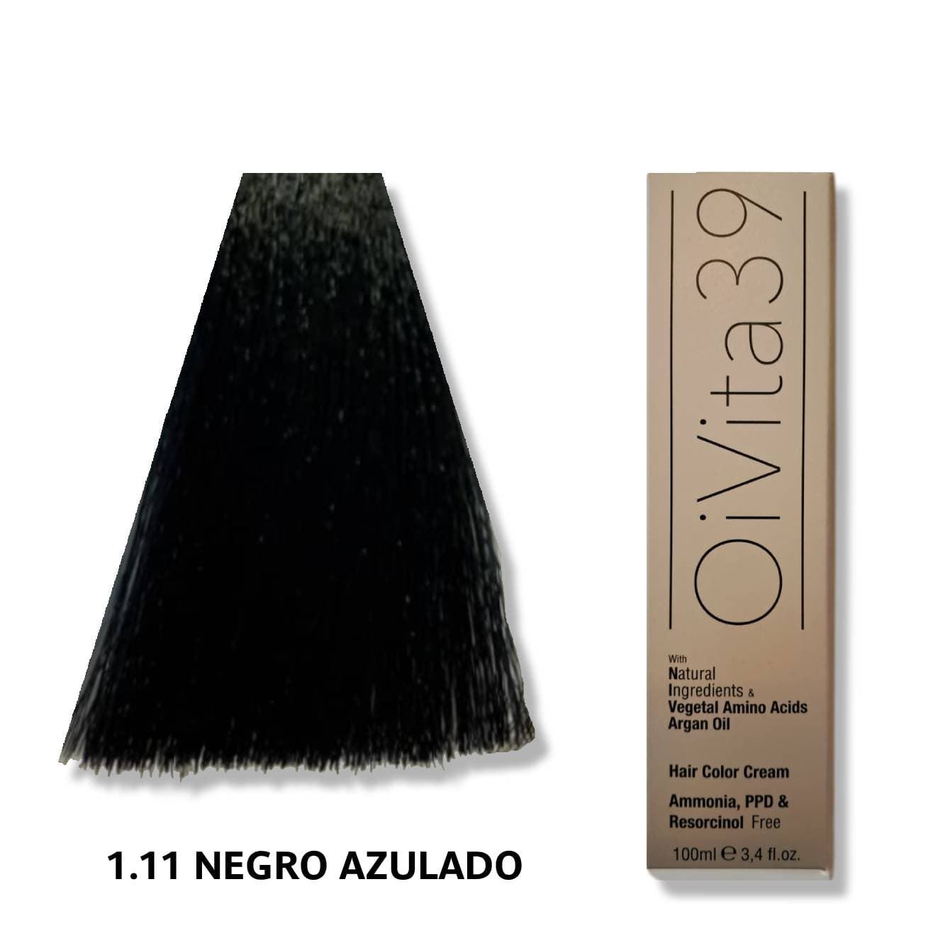 TINTE LIBRE DE AMONIACO, PPD Y RESORCINOL: CENIZAS 100ml | OIVITA39 - Imagen 3