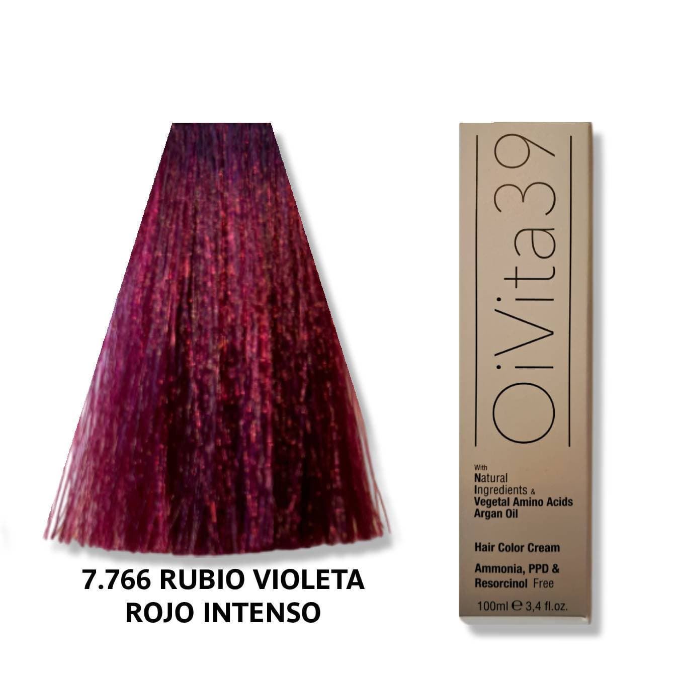 TINTE LIBRE DE AMONIACO, PPD Y RESORCINOL: VIOLETAS Y ROJIZOS 100ml | OIVITA39 - Imagen 9