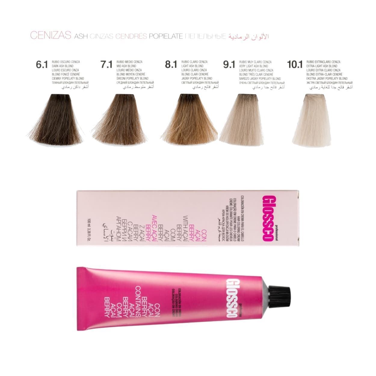 Tinte Permanente Para el Pelo con Aceite de Argan y Açai Berry 100ml - Cenizas | Glossco Profesional - Imagen 3