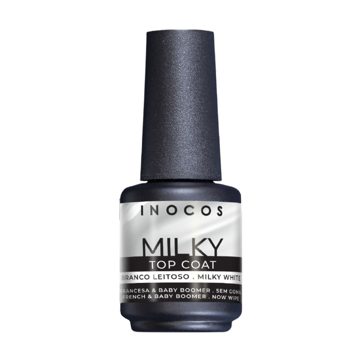 Top Coat Semipermanente Blanco Lechoso Milky 15ml - Sin Goma | Inocos - Imagen 1