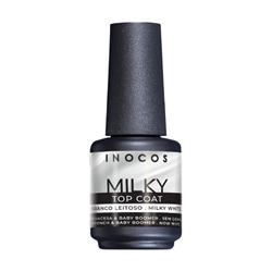 Top Coat Semipermanente Blanco Lechoso Milky 15ml - Sin Goma | Inocos - Imagen 1