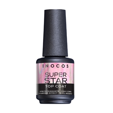 Top Coat Semipermanente Brillo y Dureza Diamante Super Star 15ml - Con Goma | Inocos - Imagen 1