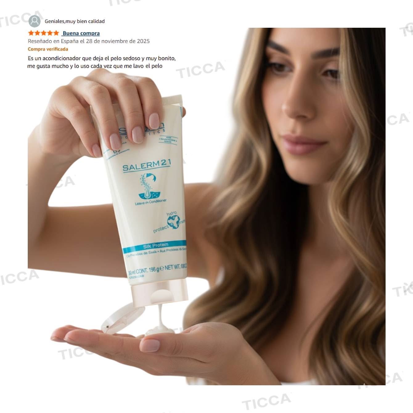 Tratamiento Acondicionador sin aclarado Salerm 21 para cabello dañado | SALERM - Imagen 3